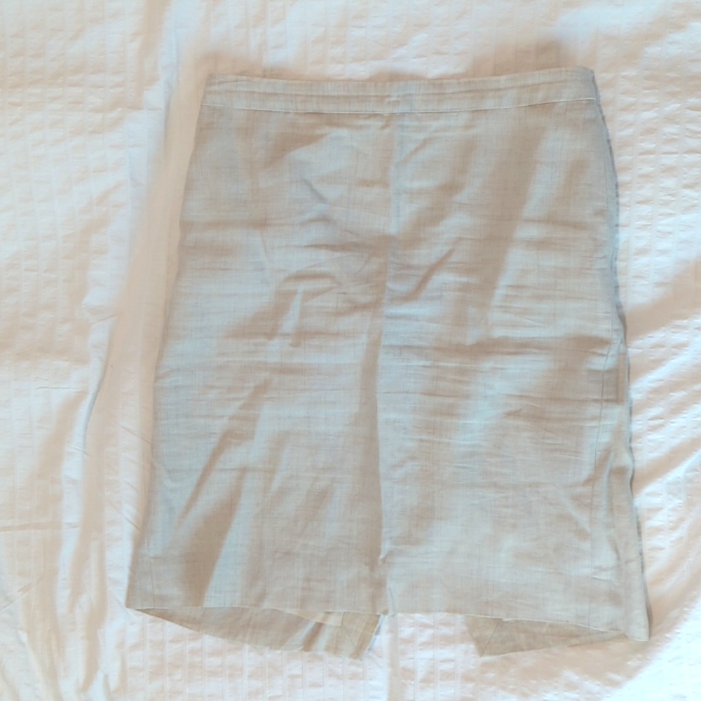 J. Crew cream 100% linen pencil skirt, size 8